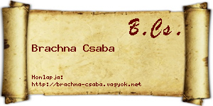 Brachna Csaba névjegykártya